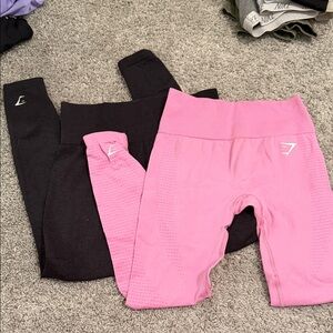 GYMSHARK Pink and Black Leggings